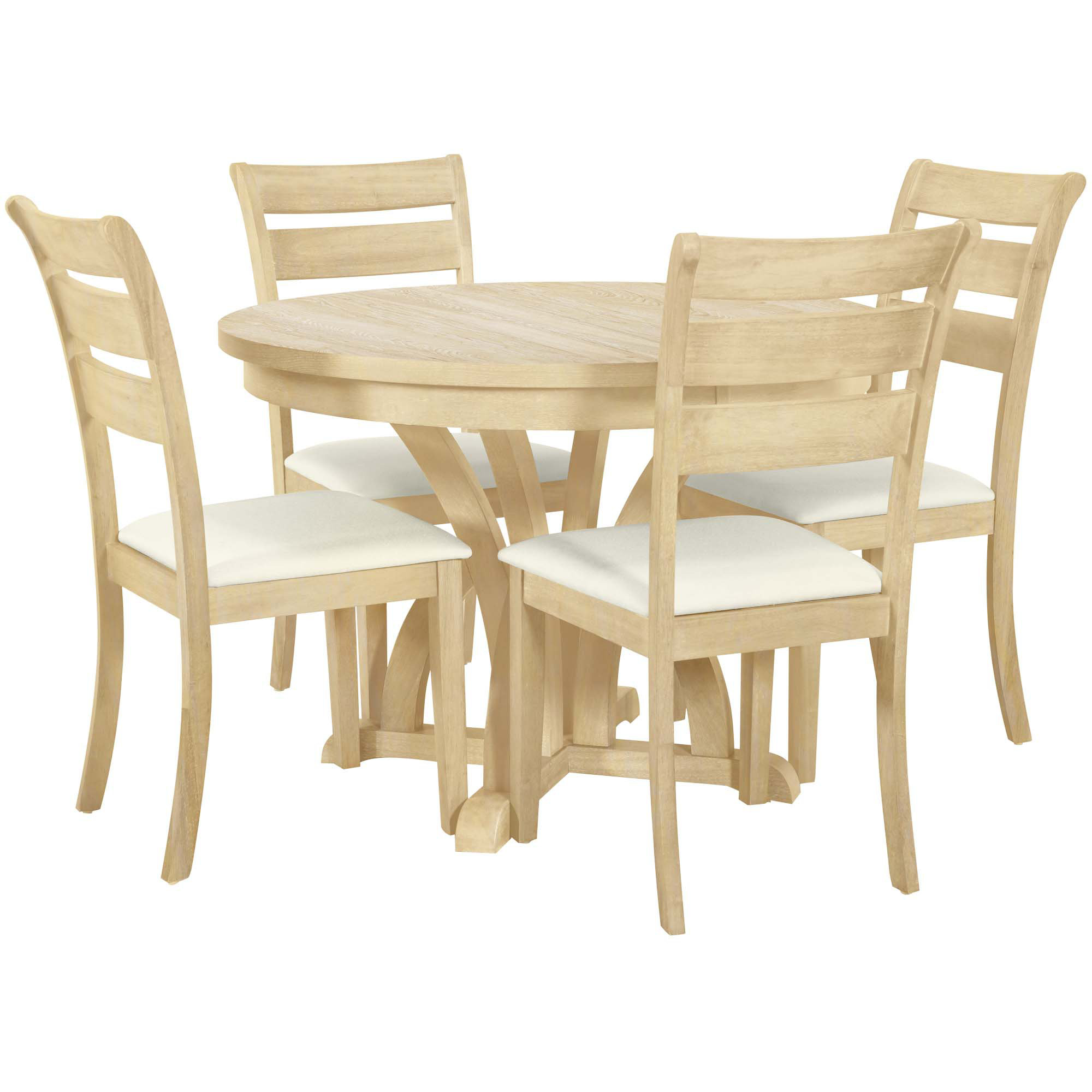 Ophelia & Co. 5-Piece Farmhouse Round Pedestal Extending Dining Table ...